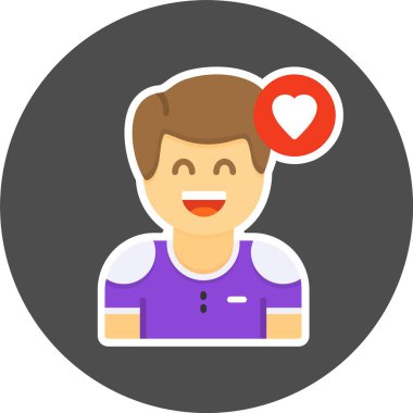 Man avatar simgesi, vektör illüstrasyonu basit tasarım