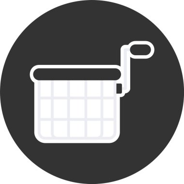 Koyu kızartma simgesi Beyaz Arkaplanda izole edildi 