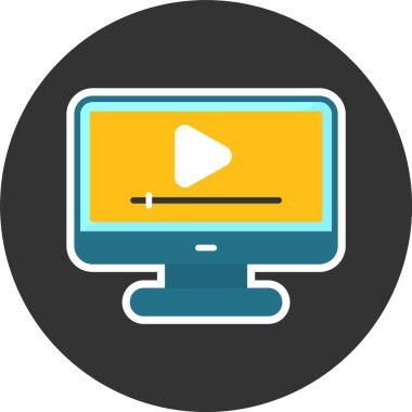 Video oynatıcı ikon vektör illüstrasyonu