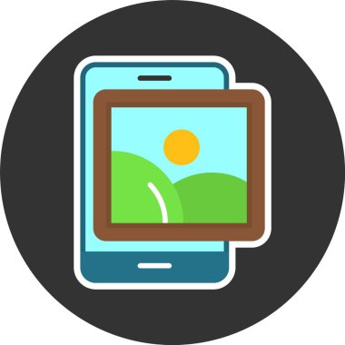 Resim Simgesi, Renkli Vektör İllüstrasyonu