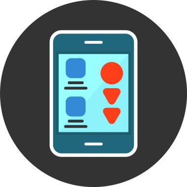 Kaydırma Simgesi, Renkli Vektör İllüstrasyonu