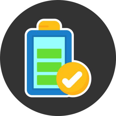 pil tam simge vektör çizimi     