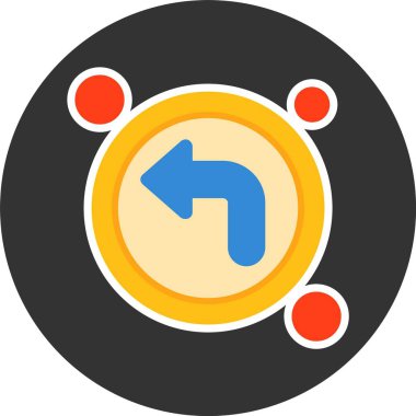 Sola dön Web simgesi vektör illüstrasyonuName