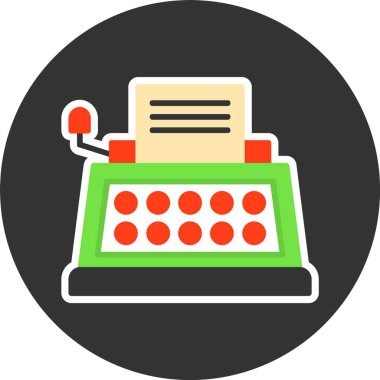 Daktilo web simgesi vektör illüstrasyonu