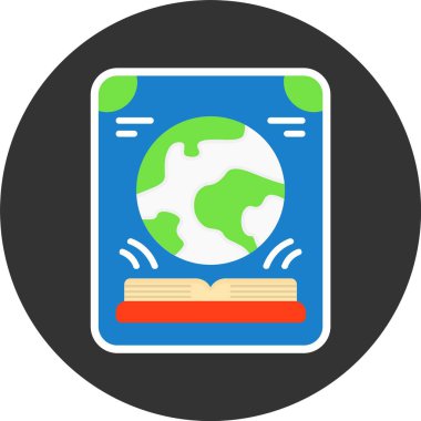 Dijital Edebiyat Simgesi, Beyaz Arkaplan Vektör İllüstrasyonu 