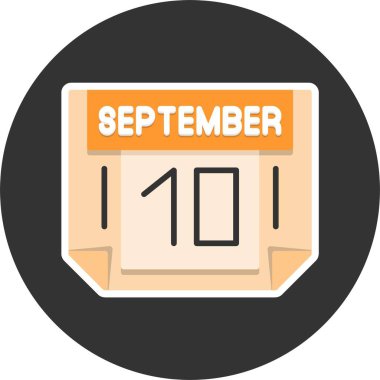 10 Eylül takvim ikonu vektör illüstrasyonu