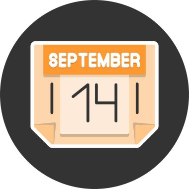 14 Eylül takvim ikonu vektör illüstrasyonu