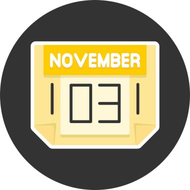 03 Kasım tarihi, takvim ikonu vektör illüstrasyonu