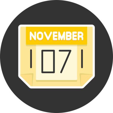 07 Kasım tarihi, takvim ikonu vektör illüstrasyonu