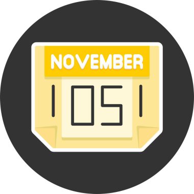 05 Kasım tarihi, takvim ikonu vektör illüstrasyonu