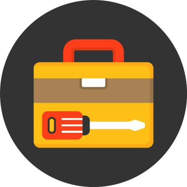 Araç kutusu simgesi, renkli vektör illüstrasyonu