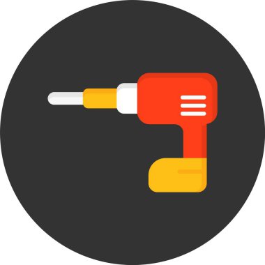 Power Drill Web Simgesi, Basit İllüstrasyon