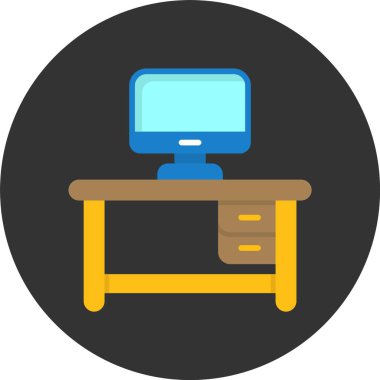 Ofis Simgesi ve İşyeri Sembolü Beyaz Arkaplanda İzole Edildi 