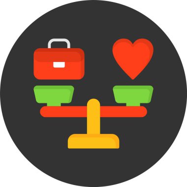 İş Hayatı Dengesi Web Simgesi, Basit İllüstrasyon