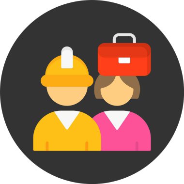 Çeşitli Çalışma Ortamı Web Simgesi, Basit İllüstrasyon