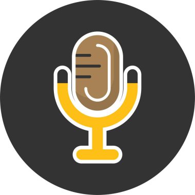 Mikrofon. Web simgesi basit tasarım           