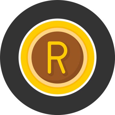 Güney Afrika Rand ikon vektör illüstrasyonu