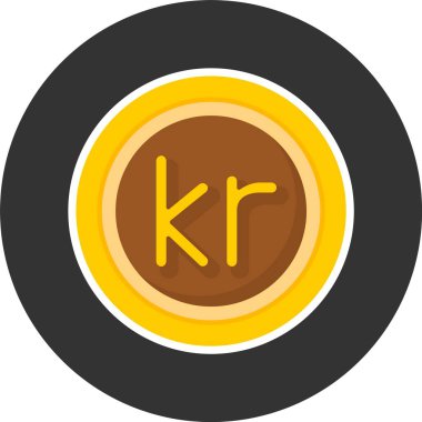 Norveç Kronu ikon vektör illüstrasyonu