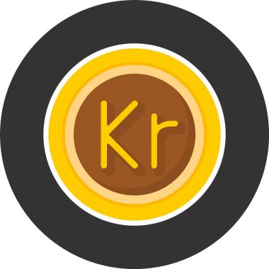  İsveç Krona web simgesi vektör illüstrasyonu 