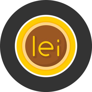 Romen Leu web simgesi vektör illüstrasyonu 