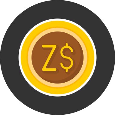 Zimbabve Doları ikon vektör illüstrasyonu