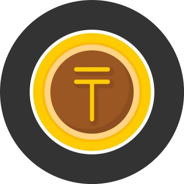 Kazakistan Tenge ikon vektör illüstrasyonu