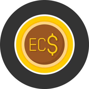 Doğu Karayip Doları ikon vektör illüstrasyonu