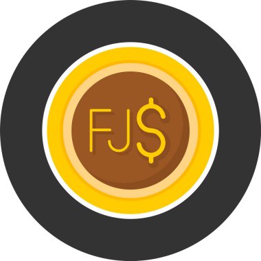 Fiji Doları İşaret Ağı simgesi, basit illüstrasyon