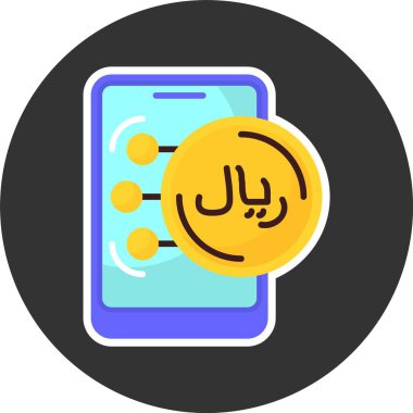  Suudi Riyal ikon vektör illüstrasyonu