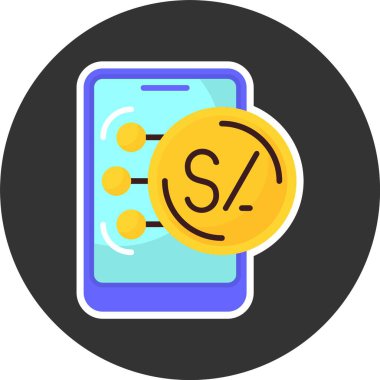 Peru Sol simge vektör illüstrasyonu