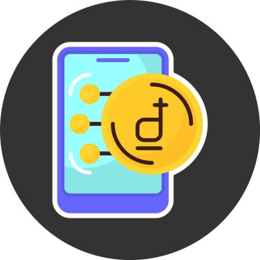 Vietnamca Dong simgesi vektör illüstrasyonu