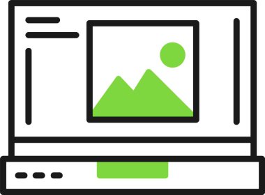 Resim Simgesi, Renkli Vektör İllüstrasyonu