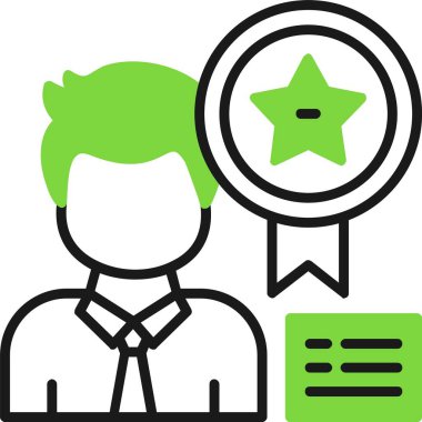 Rozet simgesi dolu bir adam - taslak biçimi