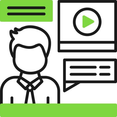 Röportaj vektörü simgesi, beyaz arkaplanda izole 