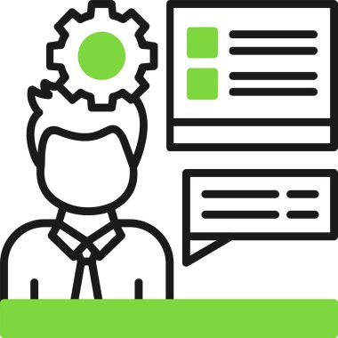 İş eğitim simgesi, renkli vektör 