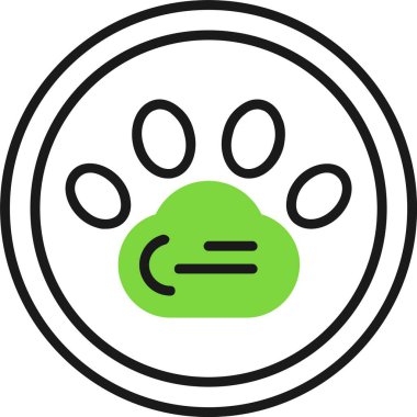 Evcil hayvan izi web simgesi basit illüstrasyon
