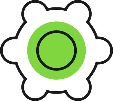 Dişliler düğmesi, renkli vektör çizimi 