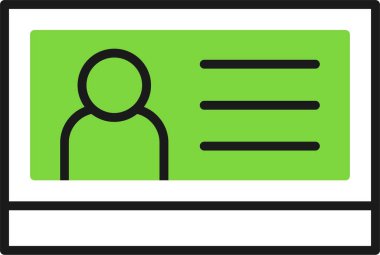 Kimlik kartı web simgesi vektör illüstrasyonu