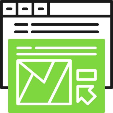 Harita Web Simgesine tıklayın, Basit İllüstrasyon