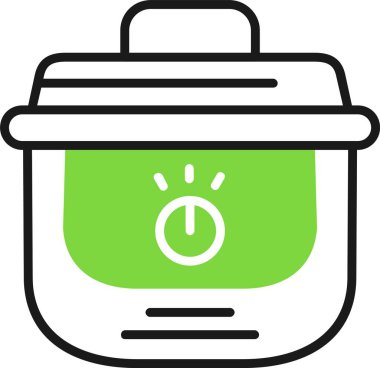 Yavaş Pişiren Simgesi Beyaz Arkaplanda İzole Edildi 