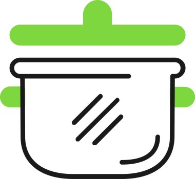 Ana hatlarıyla tencere yemek ikonu