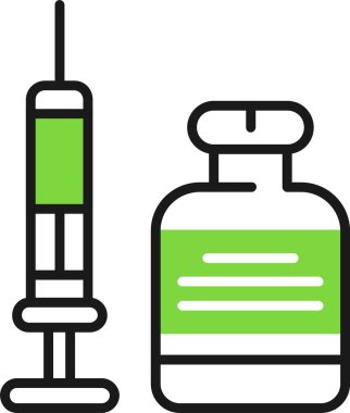 Enjeksiyon simgesi, vektör illüstrasyonu 