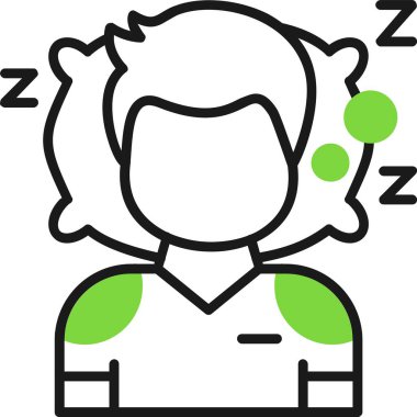 Uyuyan Kadın ikon vektör illüstrasyonu