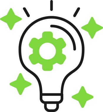 Ampul fikri simgesi ile doldurulmuş dış hat biçimi