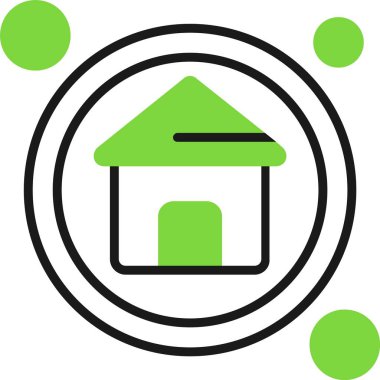 Ev Düğmesi Simgesi Basit Vektör İllüstrasyonu