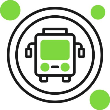 Otobüs Simgesi düzenlenebilir vektörü, izole edilmiş beyaz arkaplan