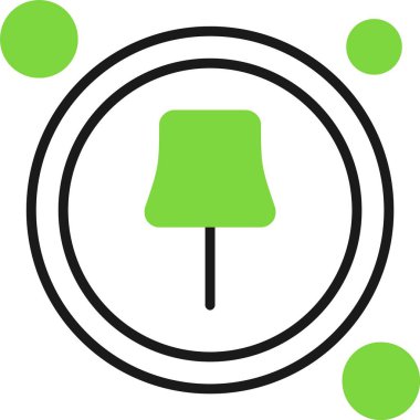 Pin Düğmesi Web Simgesi, Basit İllüstrasyon