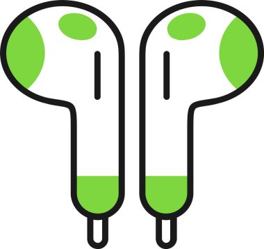Earphones web icon simple illustration