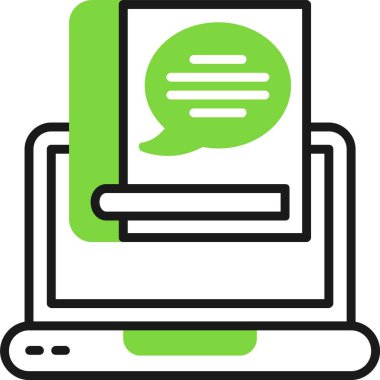 Sohbet mesajı simgesi. hat sohbet mesajı vektör rengi düz izole