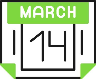 14 Mart takvim ikonu vektör illüstrasyonu